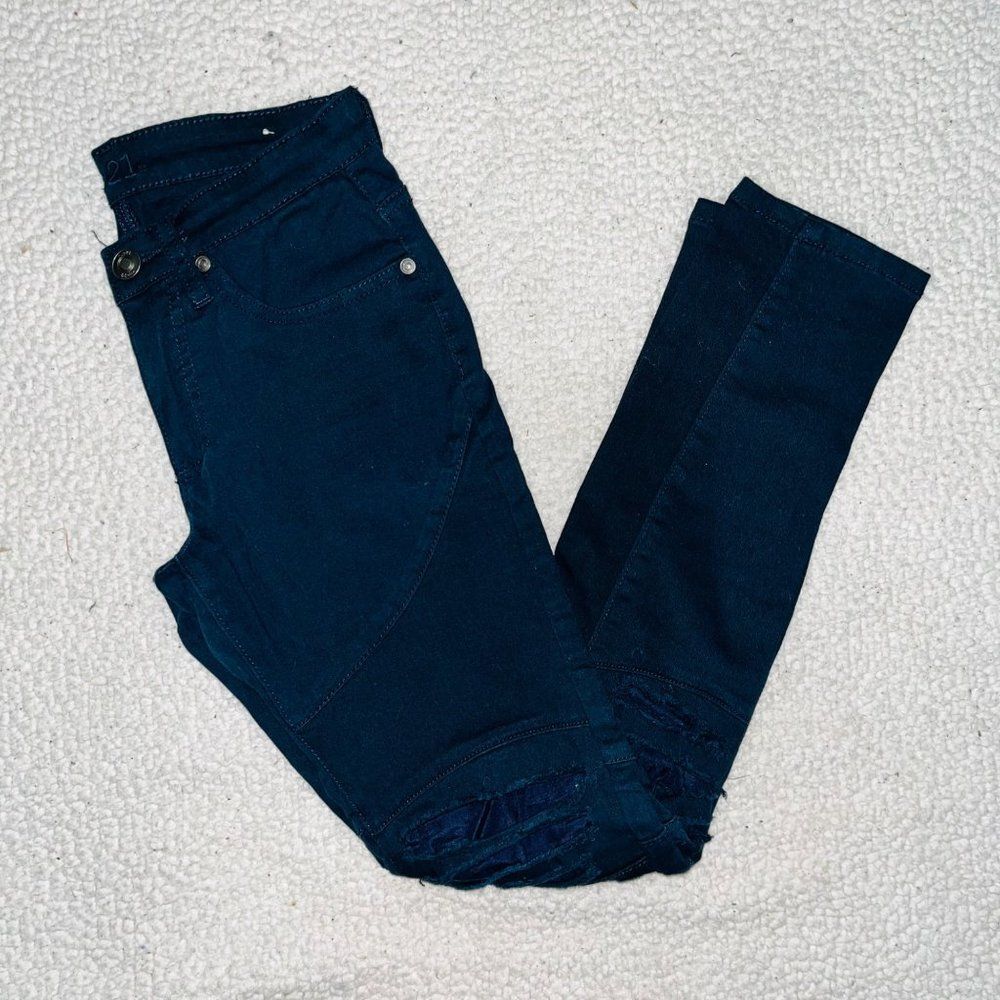 Rue21 Jeans Skinny Supreme Flex Men Black 26/30 City College Preppy Biker Gothic